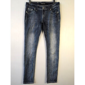 Premiere Rue21 Skinny Jeans Women’s 3/4R (W 31x31) Low Rise Embellished Back